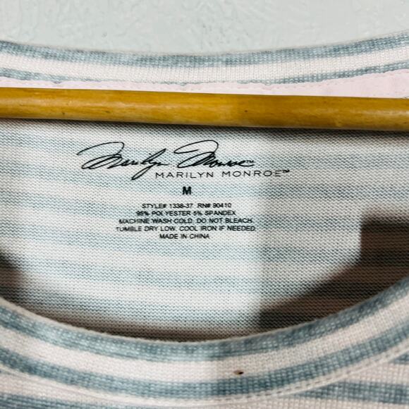 NEW! Marilyn Monroe Pajama Top Soft Long Sleeve Stripe Sleep Casual - M - Picture 5 of 6